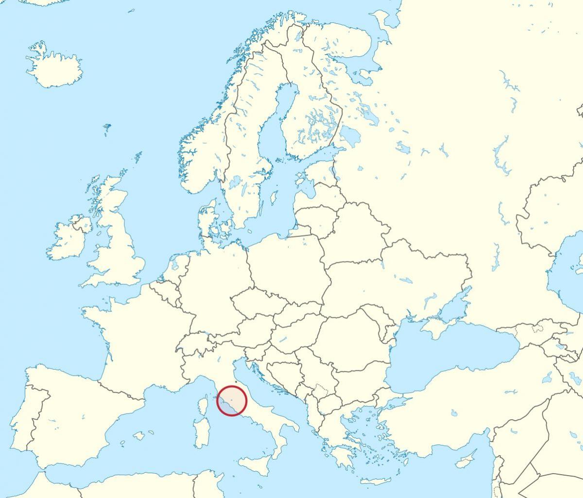 Карта Ватыкан Еўропе