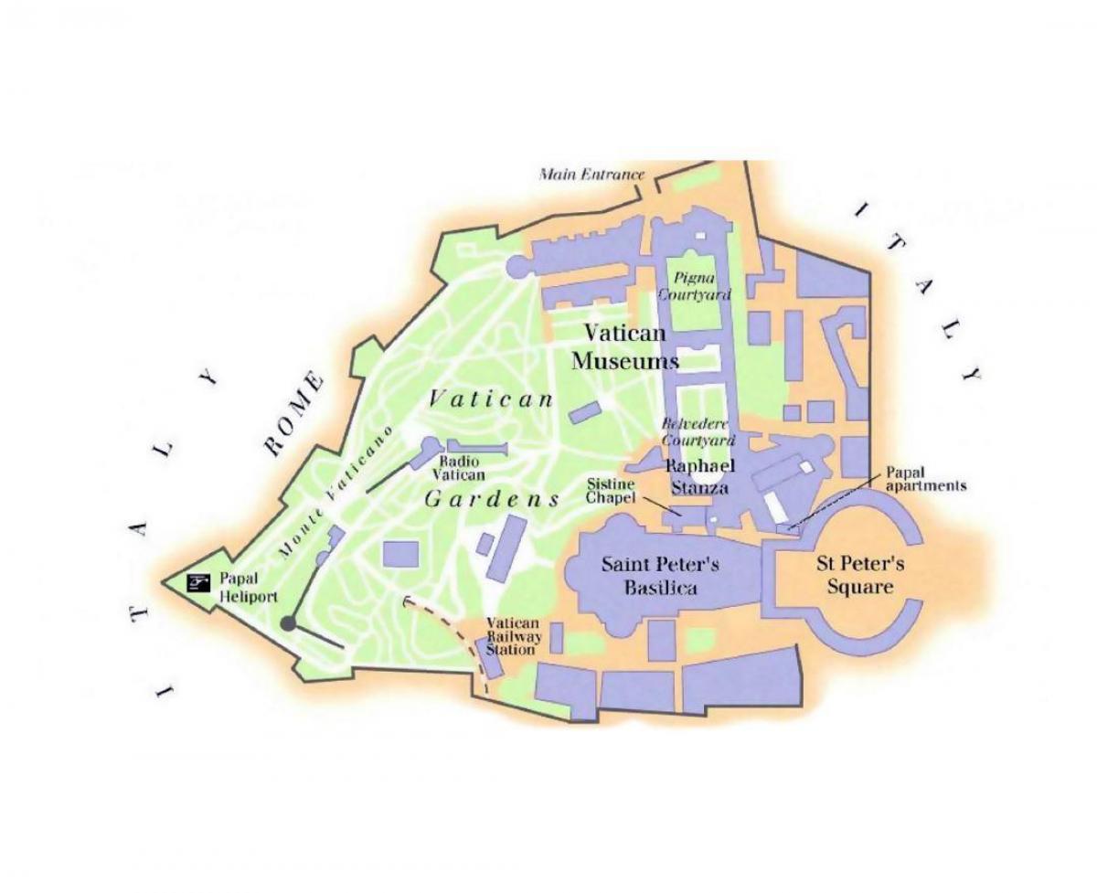 карта музеяў Ватыкана і Сікстынскай капэлы